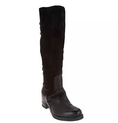 Miz Mooz Tall Leather Boots W/ Lace Detail - Shankara Black EU36 US 5.5-6 New • $99.95