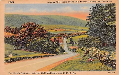 Mcconnellsburg Bedford Pennsylvania PA Lincoln Hwy Sideling Hill Vtg Postcard U8 • $6.10