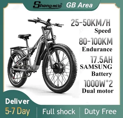 SAMSUNG-840WH 48V Electric Bike Dual Motor 2000W E Mountain Bike 26  Full Shock • $1393.99