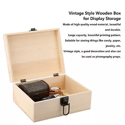 Wooden Box Display Decoration Wood Storage Box (burlywood Iron Tower)♡ • $35.66