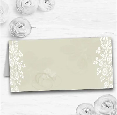 Vintage Lace Sage Green Chic Wedding Table Seating Name Place Cards • £44.95
