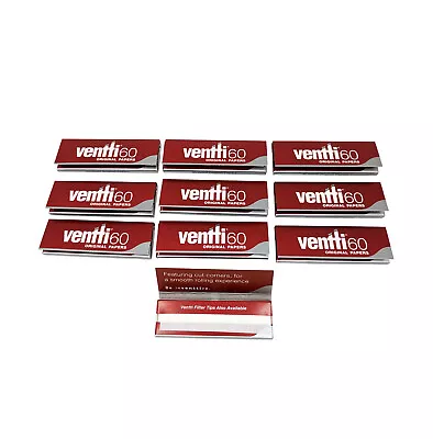 10 Packs X Ventti Original Papers Slow Burn RYO Red (60 Leaves Per Booklet)  • $8.21