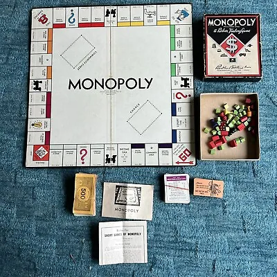 Vintage Early Monopoly Board Game 2026082 Patent Parker Brothers 1936 • $48