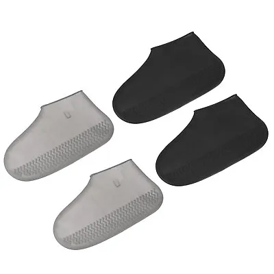2Pcs Waterproof Silicone Shoe Cover Non-Slip Overshoes Rain Boot Galoshes (L) • £12.87
