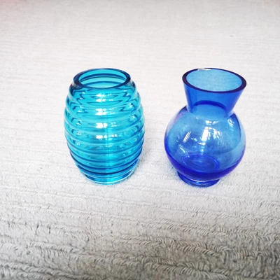 £25 • Buy Dartington Crystal Vases Blue Set Of 2