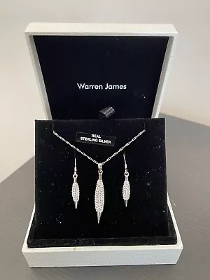 Warren James Sterling Silver 925 & Crystal Pendant Earrings & Bracelet • £22.95