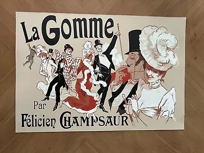 Vintage French Theater Poster La Gomme Par Felicien Champsaur  • $10