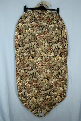 VTG Folding TRAVEL LUGGAGE Beige/Multi FLORAL TAPESTRY Zip HANGING GARMENT BAG • $19.20