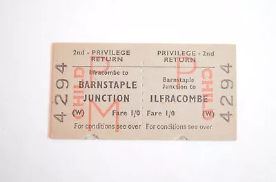 Railway Ticket BRB Ilfracombe To Barnstaple Junction 2nd • £3