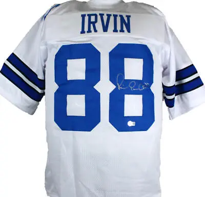 Michael Irvin Autographed White Pro Style Jersey-Beckett W Hologram *Silver • $179