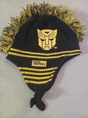 Transformers Winter Hat With Mohawk Thread Black Yellow Hasbro • $13.49