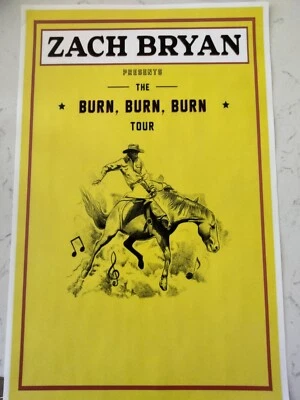 $10 • Buy Zach Bryan 11x17 2023 Burn Concert Tour Poster CD Country Shirt Tickets