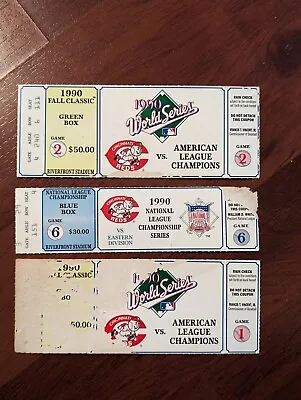 1990 WORLD SERIES GAME 2 1 Lot CINCINNATI REDS VS OAKLAND A’S TICKET STUB • $39.99