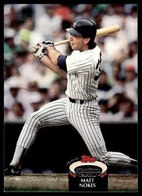 1992 Stadium Club Baseball Card Matt Nokes New York Yankees #111 • $1.65
