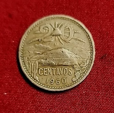 Mexico  Coin 20 Centavos Bronze Coin Issued 1960 Free Shipping  • $4.88