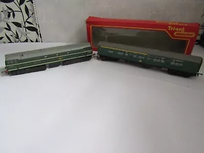 Vintage Triang/Hornby R357 Class 31 D5572 BR Green Livery Unboxed & R622 Coach • £30