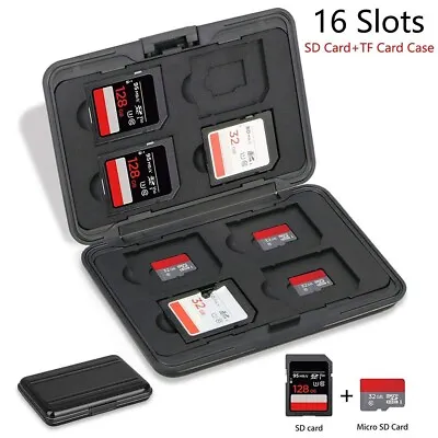 Water Resistant Holder Storage Memory Card Case Fits 8 SD+8 Micro SD TF A832 • $8.99