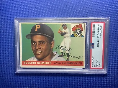 1955 Topps Roberto Clemente ROOKIE CARD #164 PSA 4 VG-EX Pirates EYE APPEAL • $3000