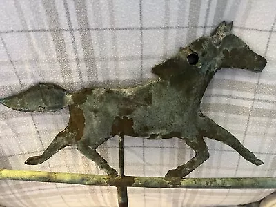 Antique Copper Horse Weather Vane Unique W/bullet Holes! • $599