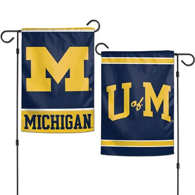 Brand  New NCAA  MIchigan Wolverines  2 Sided 12.5  X 18  Garden Flag  Wincraft • $13.50