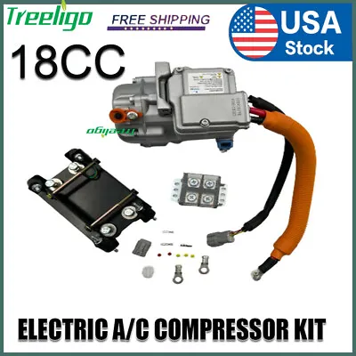 $550.40 • Buy DC 12V 18CC Electric AC Compressor Set Air Conditioner Fits Car Truck Boats BUS