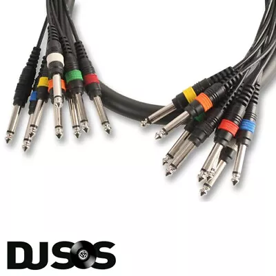 PULSE PLS00115 5m 8 Way Jack To Jack Audio Loom Cable - Studio Stage PA Sound DJ • £26.37