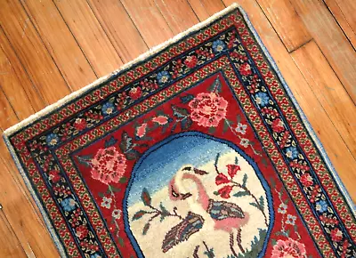 Antique Pictorial Rug 1'9''x2'1'' • $775