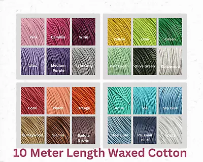 10 Meter 1mm Waxed Cotton Cord String Thread 28 Colours Shambhala Jewellery • £2.05