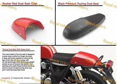 Fit For Enfield Gt & Int & Interceptor 650 Touring Dual Seat With Cowl Red • $369.72