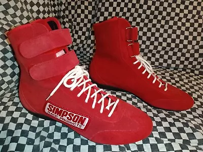 Rare Simpson  Race Products Shoes  Red  8.5 Us Sparco Omp Alpinestar Momo • $129