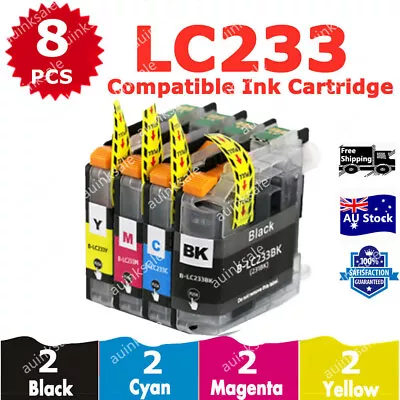 8x Non-OEM Ink Cartridge LC233 LC 233 For Brother MFC J5720dw J5320dw J680dw DCP • $22