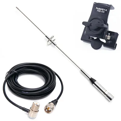 Nagoya NL-770S 144/430MHz Dual Band Ham Radio Antenna & RB-66 Base Clip 5M Cable • $20.23