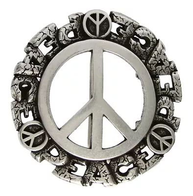 Antique Peace Sign Belt Buckle Cool Buckle Fit's Up To 1-1/2  (38mm) Belt Strap • $14.50