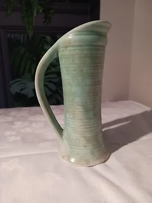  Royal Art Pottery -  Longton - Ribbed -  Vintage Pale Green Jug • £8