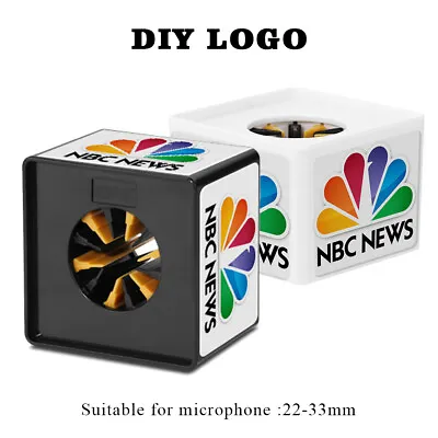 Innovative Custom Mic Logo Print Microphone Flag Cube For TV Station Reporter • $40