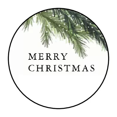 30 1.5  Merry Christmas Tree Round Stickers Envelope Seals Favor Labels • $1.94