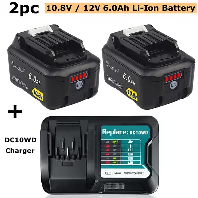 2x 10.8V 12V 6.0Ah Li-Ion Battery For Makita BL1040 1041 BL1015 BL1021 + Charger • £47.99