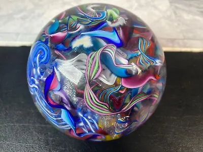 JAMES ALLOWAY Glass Paperweight Orb Magnum Marble Psychedelic Scramble 6/02 #135 • $499.99