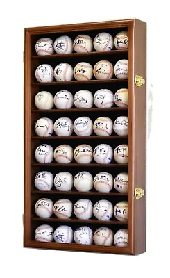 40 Baseball Ball / Hockey Puck Display Case Cabinet Rack Wall Holder 98% UV • $139.99