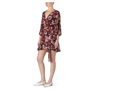 BNWT VIKTORIA & WOODS Peninsula Fleetwood Red 100% Silk Wrap Dress SIZE 0 • $30