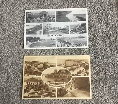 2 Vintage Postcards  Eastbourne And Western Super-Mare Free UK P&P • £3.99