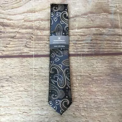 Van Heusen Tie Mens One Size Multi Paisley Print Stain Shield Polyester Neck Tie • $11.19