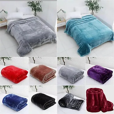 £14.99 • Buy Fleece Blanket Large Sofa Bed Throw Soft Warm Faux Fur Mink Double & King Size