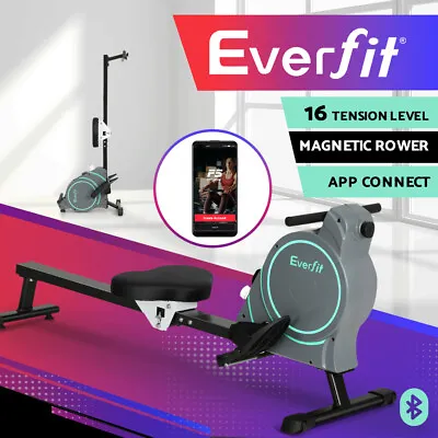 Everfit Magnetic Rowing Machine 16 Levels Rower With APP Cardio Workout Fitness • $249.95