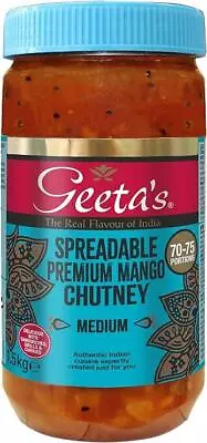 Geetas SPREADABLE Premium Mango Chutney  4x1.5kg • £27.52