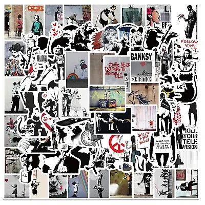 50pcs Banksy Art Stickers Bomb Vinyl Laptop Skateboard Party • $4.99