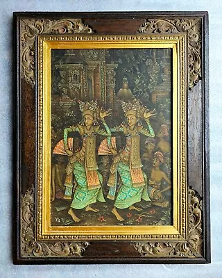 Balinese Legong Dancers Painting Barong Bali Ubud Temple Offerings Original • $399.97