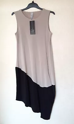 MarlaWynne Luxe Crepe Drape  Colour Block Sleeveless Dress Wynnelayers Small S • £7.99