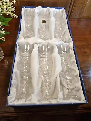 £79.95 • Buy Cristal De Lorraine  LUDOVIC  SET 6 FRENCH Hand Made CRYSTAL CHAMPAGNE FLUTES