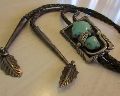  Vintage R Platero Silver And Turquoise Bolo Tie + • $499